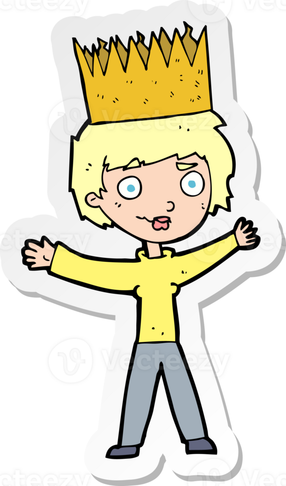 sticker of a cartoon person wearing crown png