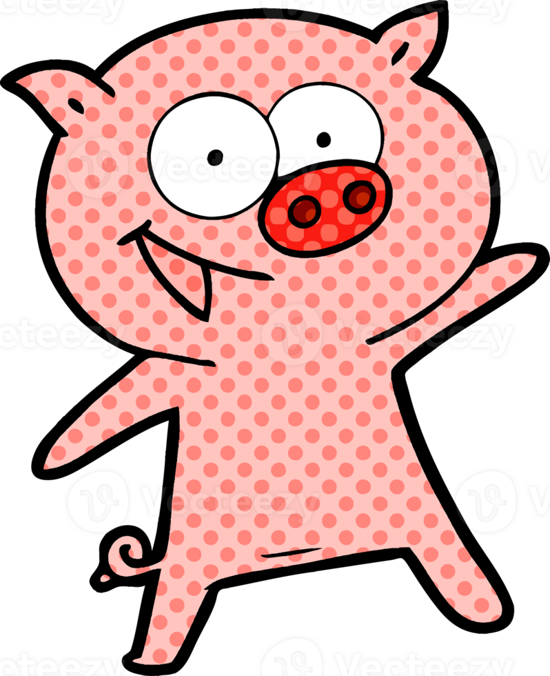 cheerful dancing pig cartoon png
