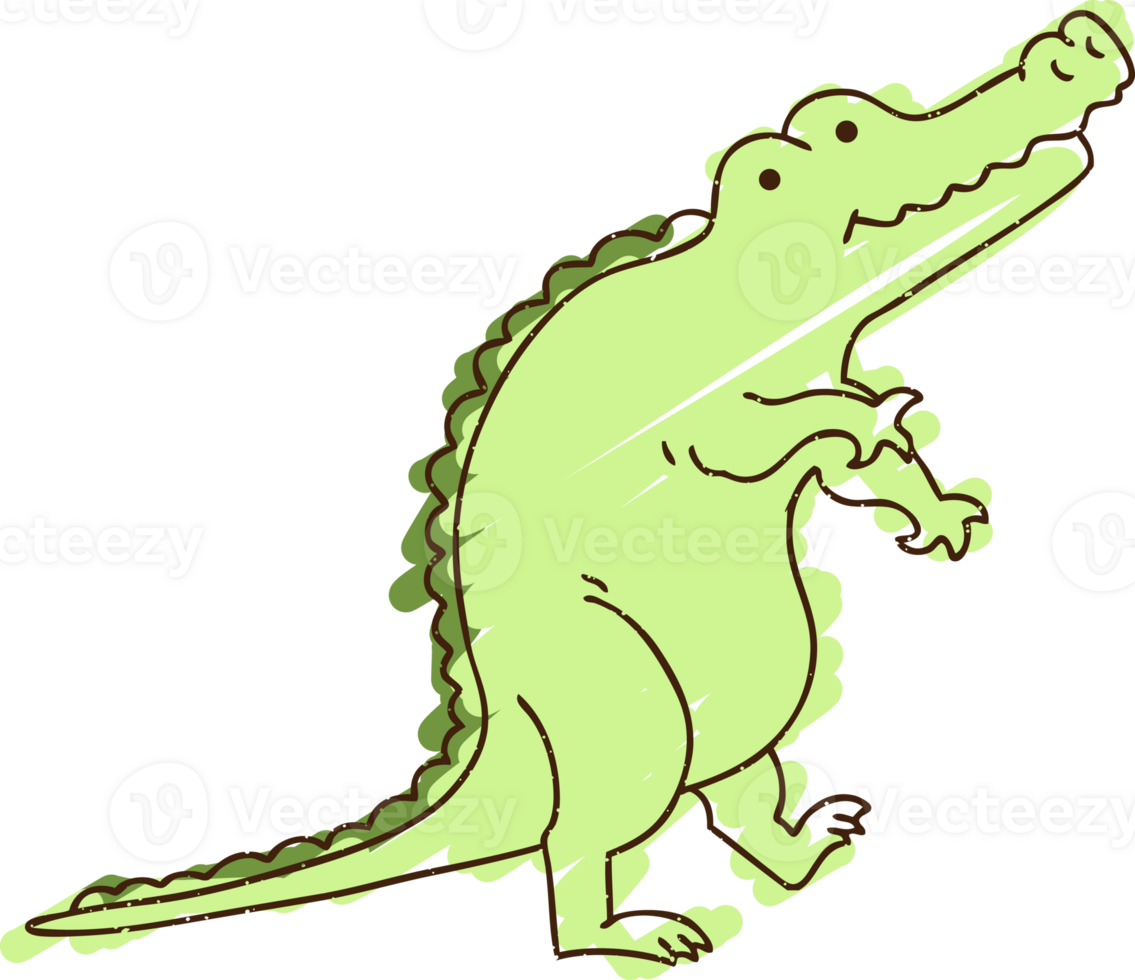 Happy Alligator Chalk Drawing png