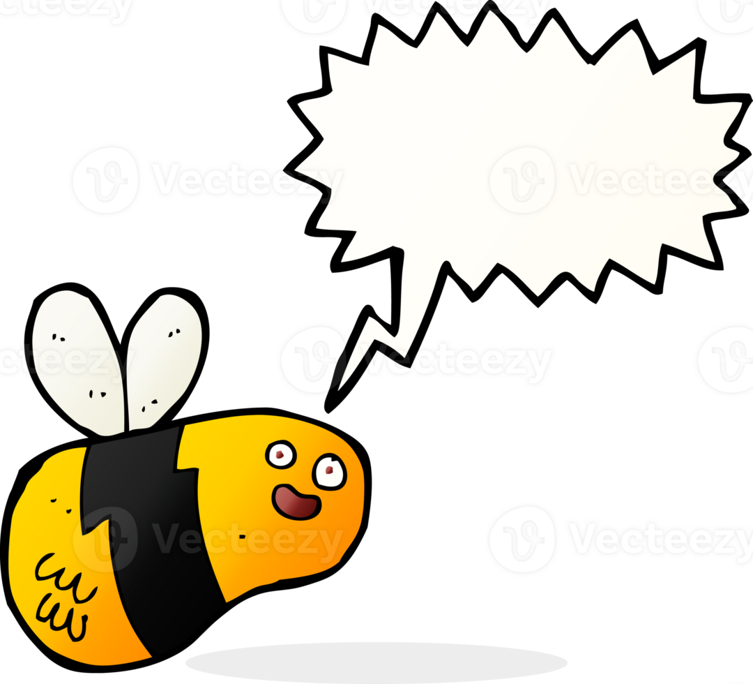 cartoon bee with speech bubble png