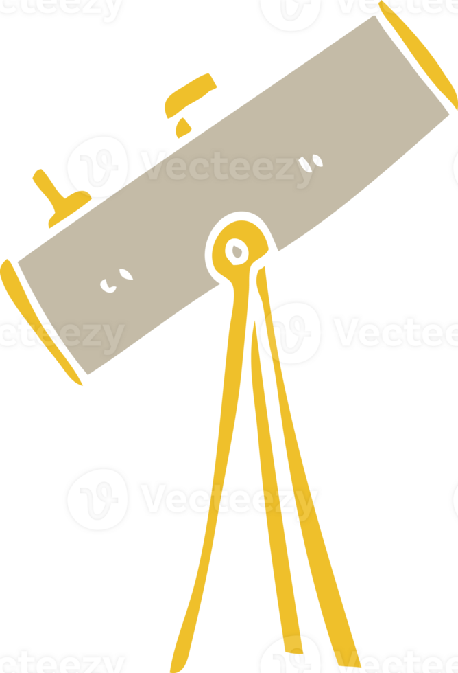 flat color illustration of telescope png