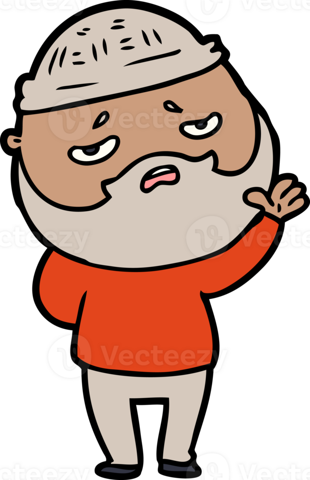 cartoon worried man with beard png