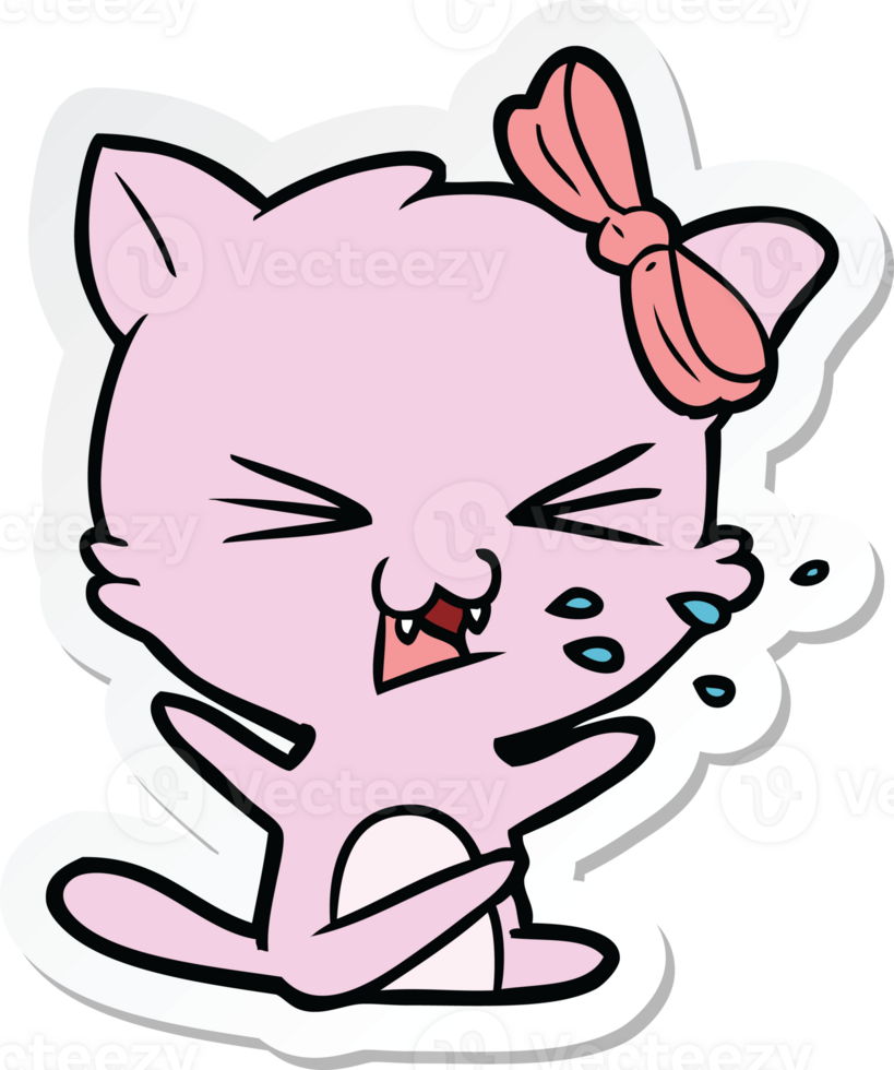 sticker of a cartoon cat png
