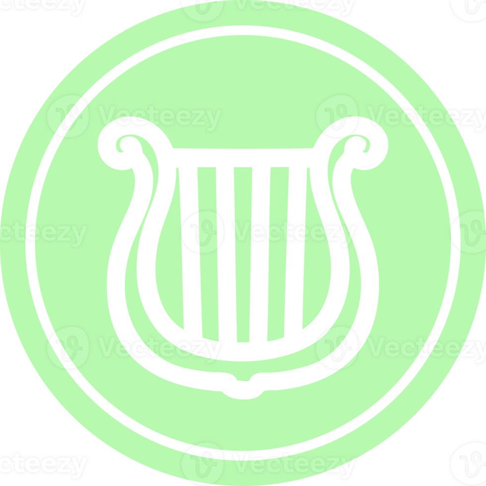 musical instrument harp circular icon symbol png
