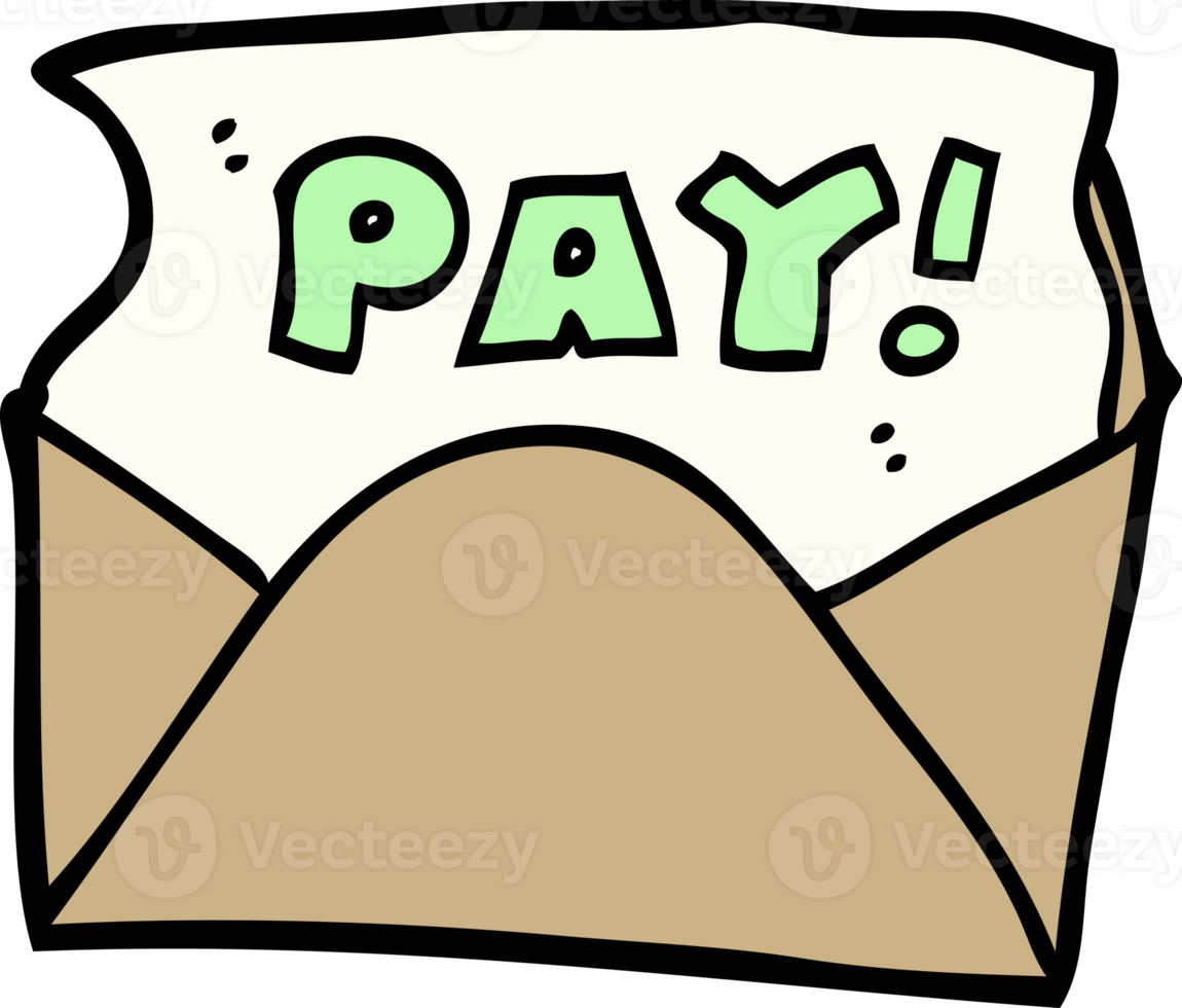 hand drawn doodle style cartoon pay packet png