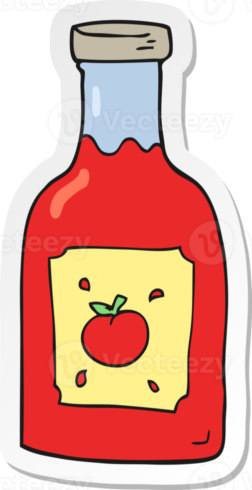 sticker of a cartoon ketchup png