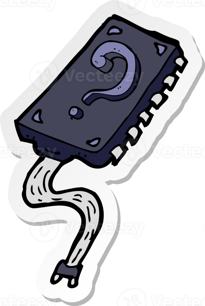 sticker of a computer chip cartoon png