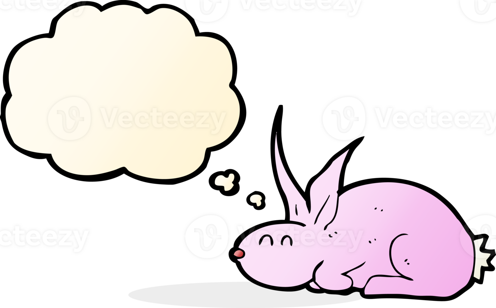 cartoon rabbit with thought bubble png