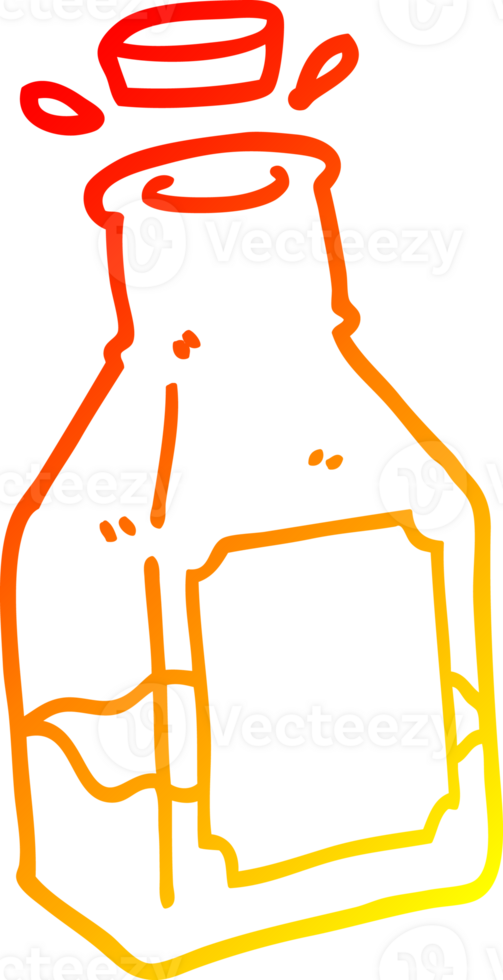 warm gradient line drawing of a cartoon drink in decanter png