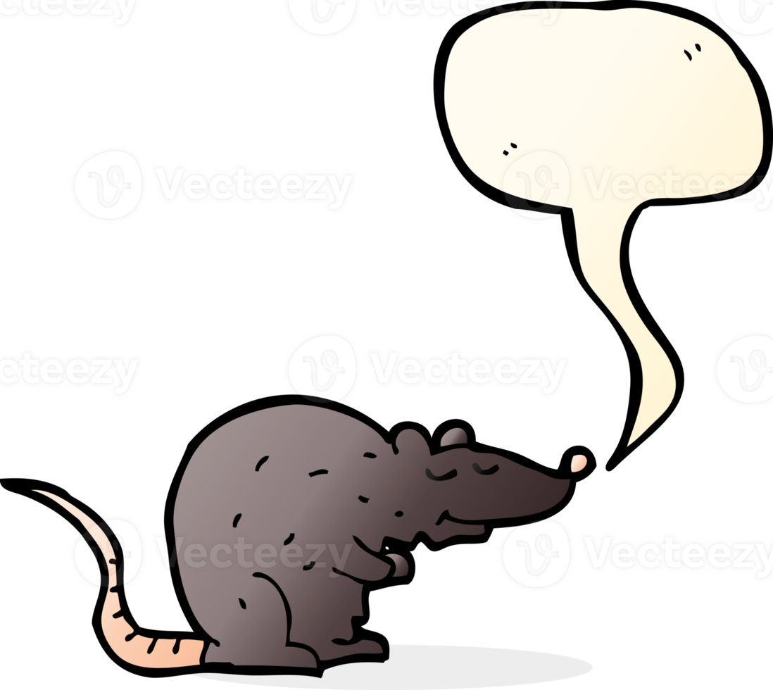 cartoon black rat with speech bubble png