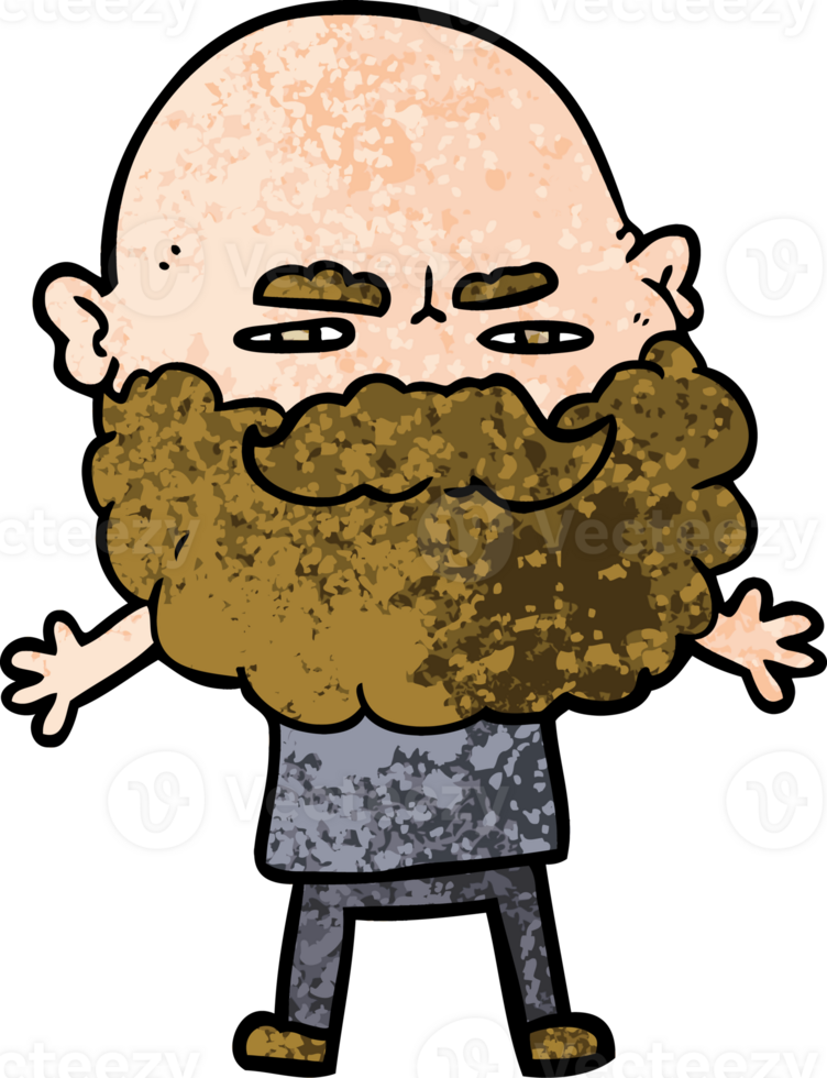 cartoon man with beard frowning png