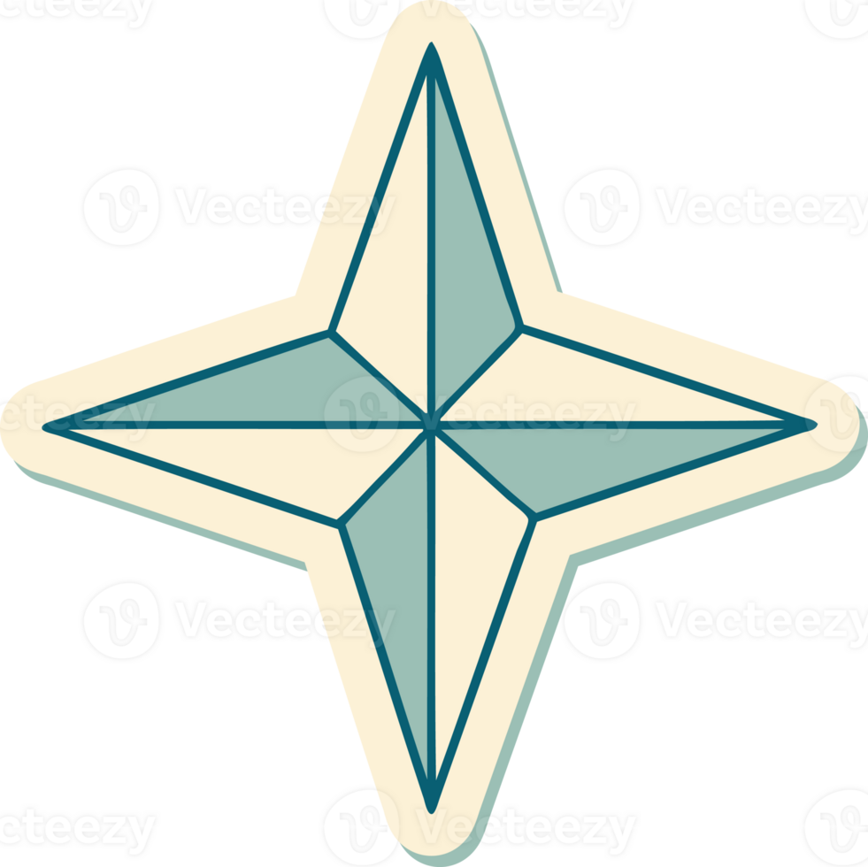 sticker of tattoo in traditional style of a star png
