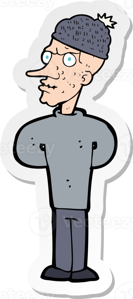 sticker of a cartoon man wearing winter hat png