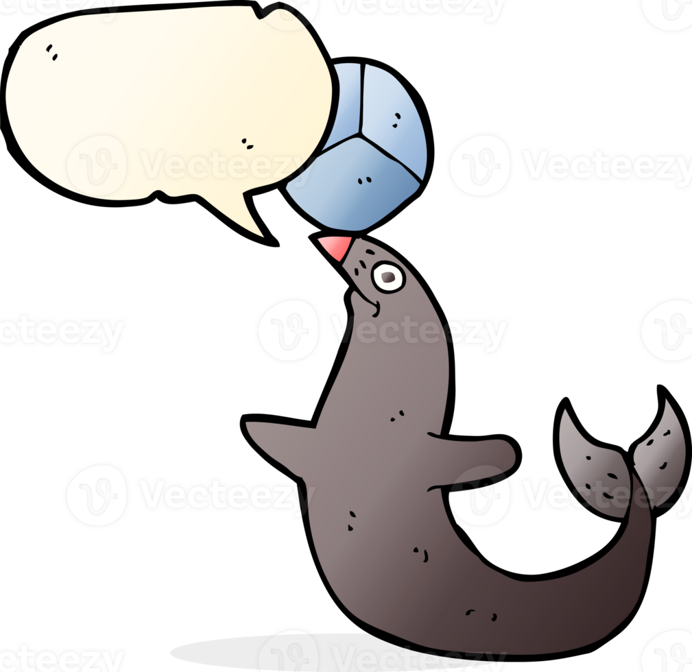 cartoon performing seal with speech bubble png