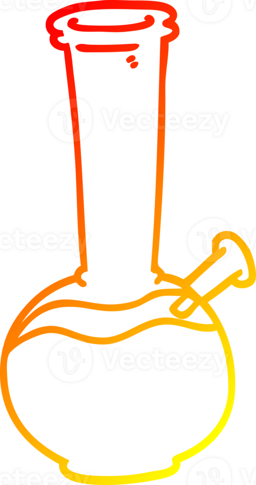 warm helling lijn tekening van een tekenfilm bong png