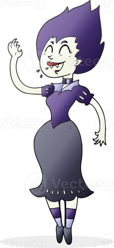 hand drawn cartoon vampire girl png