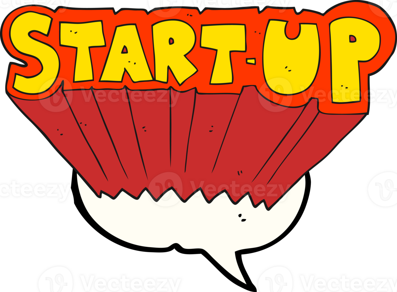 hand drawn speech bubble cartoon startup symbol png
