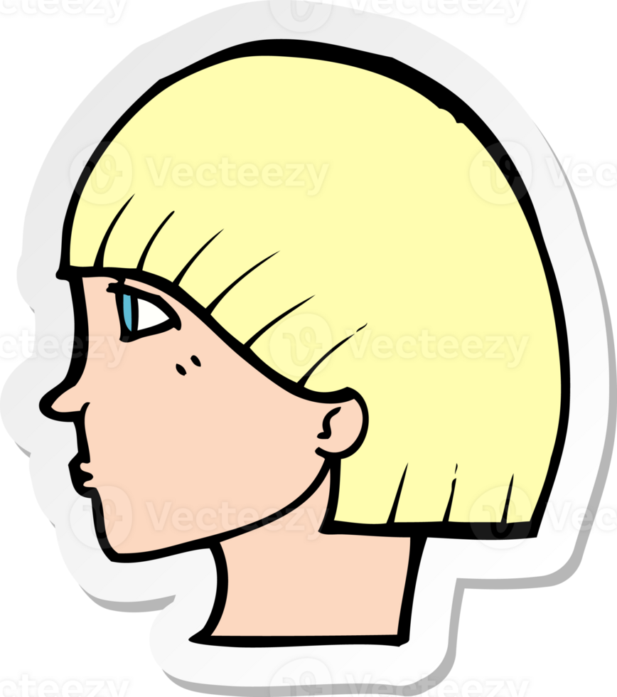 sticker of a cartoon side profile face png