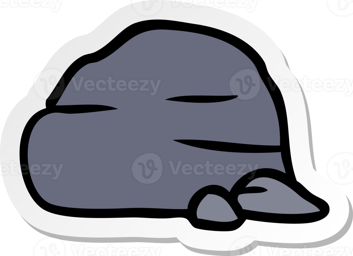 hand drawn sticker cartoon doodle of stone and pebbles png