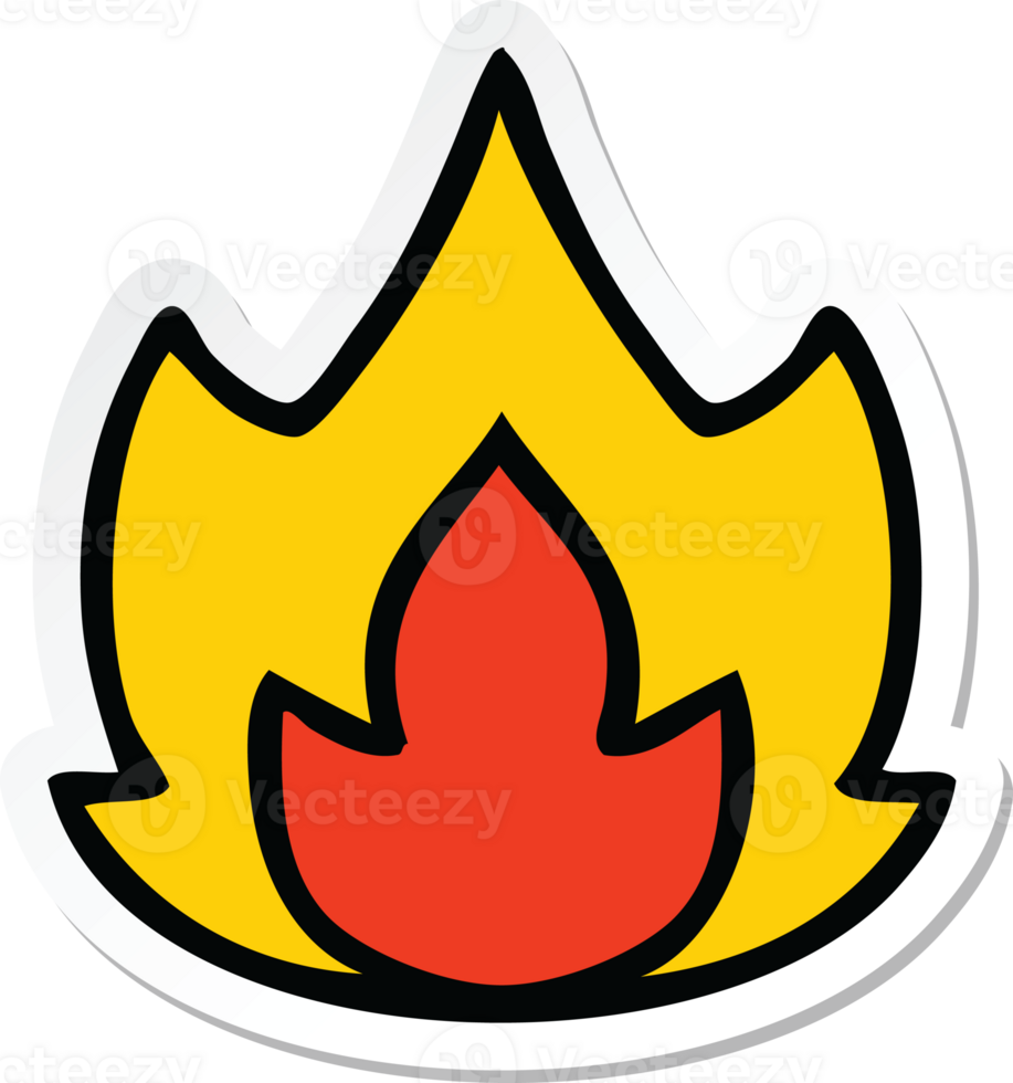sticker of a cute cartoon fire png