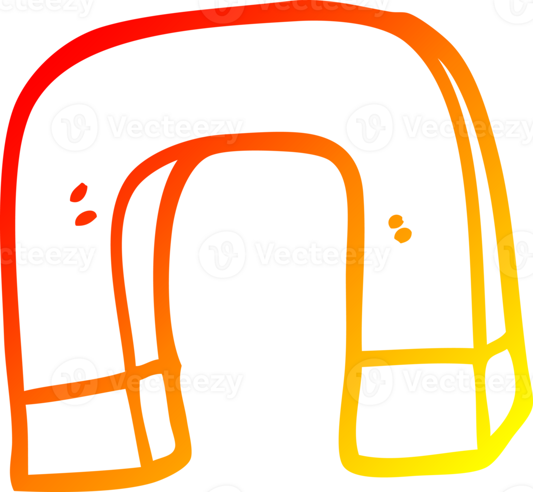 warm gradient line drawing of a cartoon magnet png