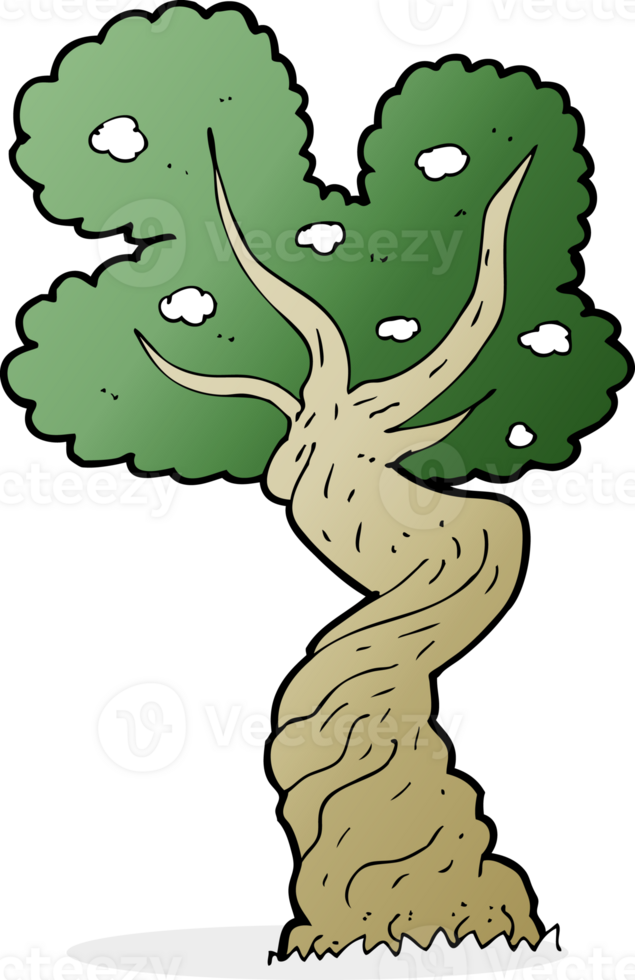 cartone animato contorto vecchio albero png