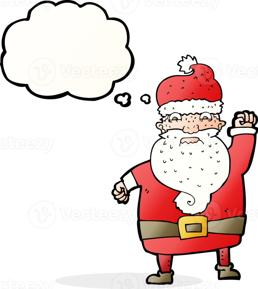 cartoon angry santa claus with thought bubble png