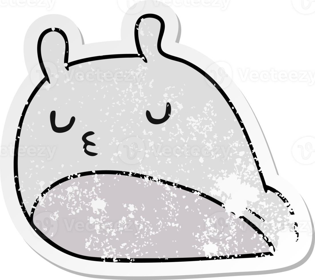 distressed sticker cartoon illustration kawaii fat cute slug png