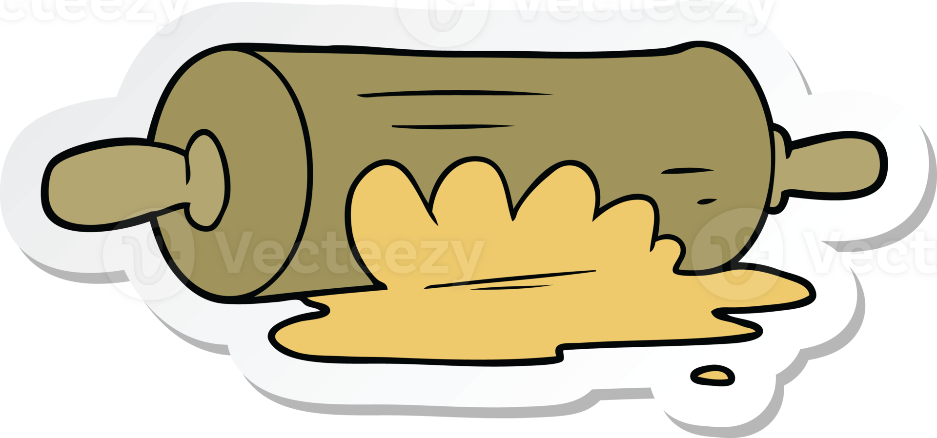sticker of a cartoon rolling pin png