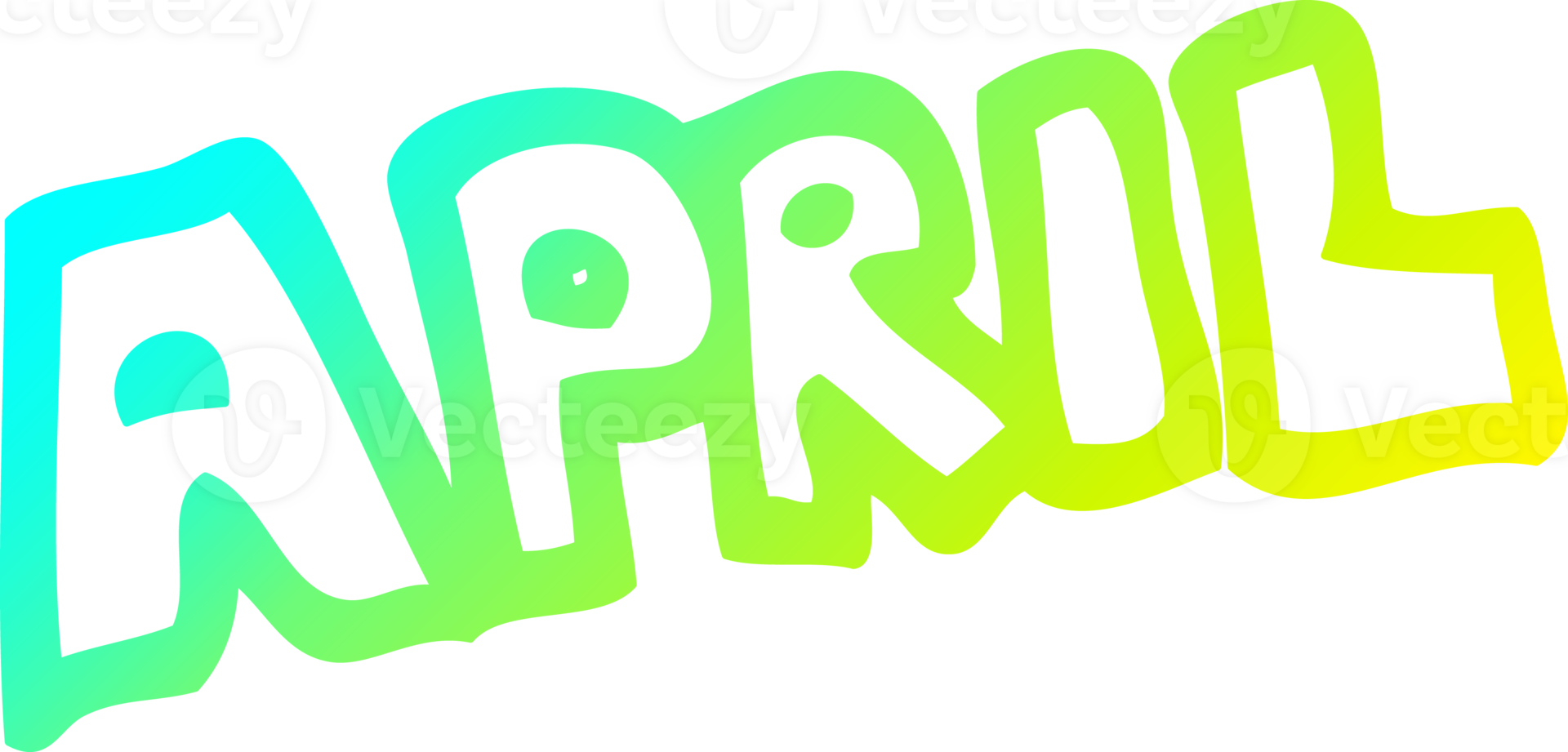 cold gradient line drawing of a cartoon month of april png