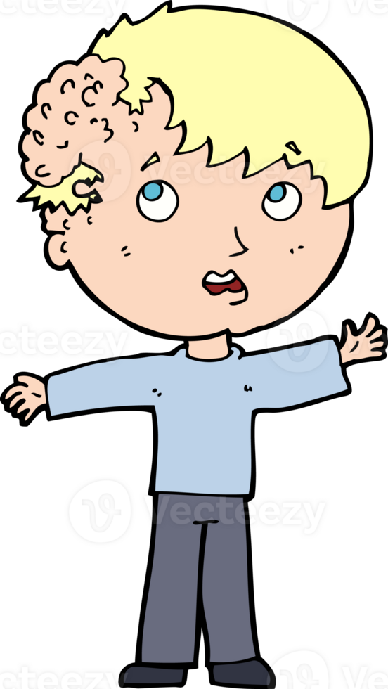 cartoon boy with growth on head png