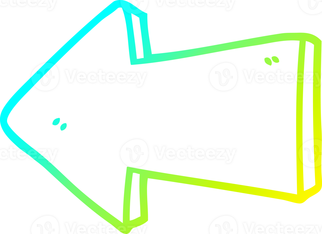 cold gradient line drawing of a cartoon pointing arrow png