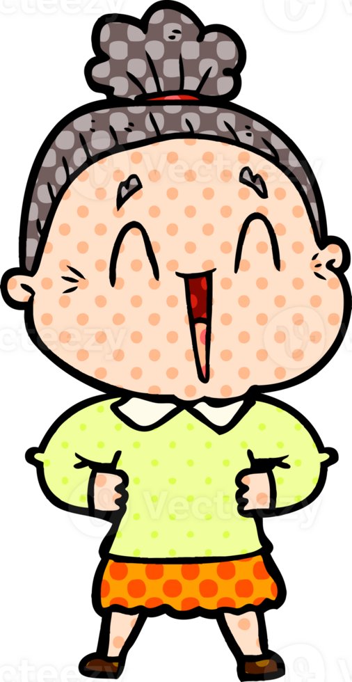cartoon happy old lady png