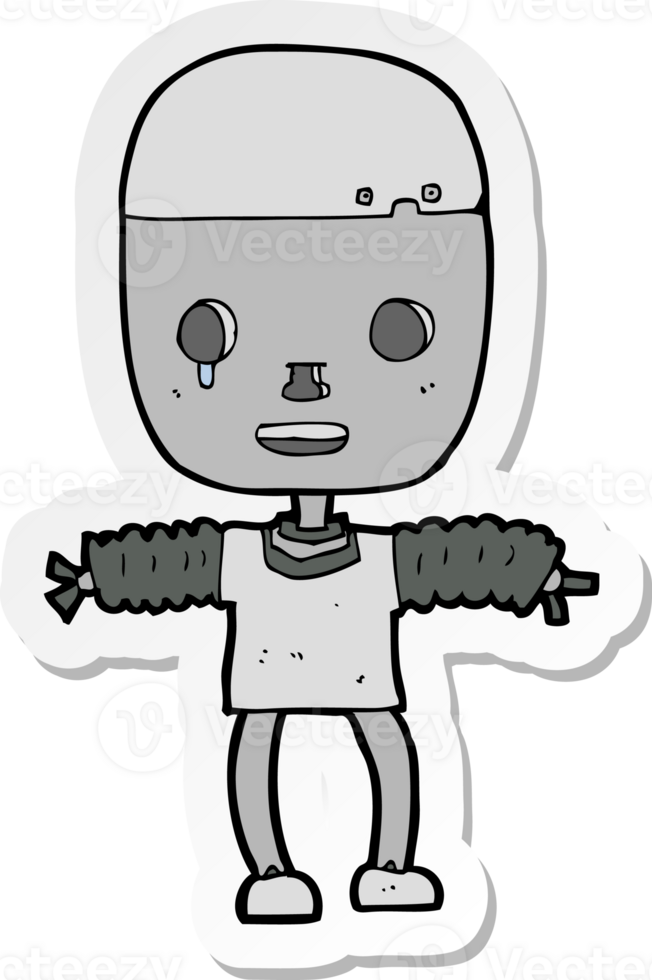 sticker of a cartoon robot png