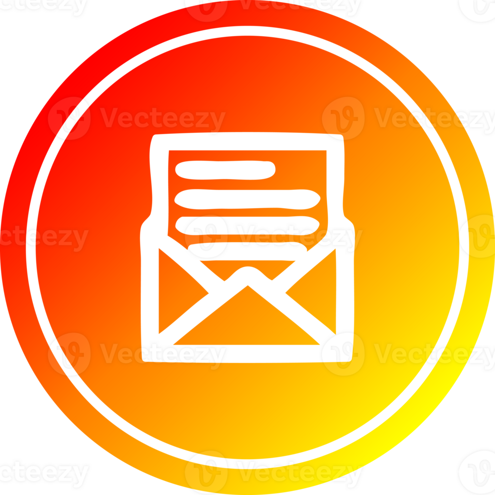 envelope letter circular icon with warm gradient finish png
