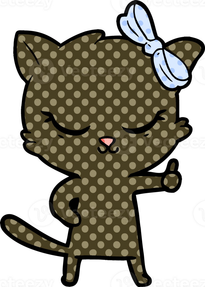 cute cartoon cat with bow png