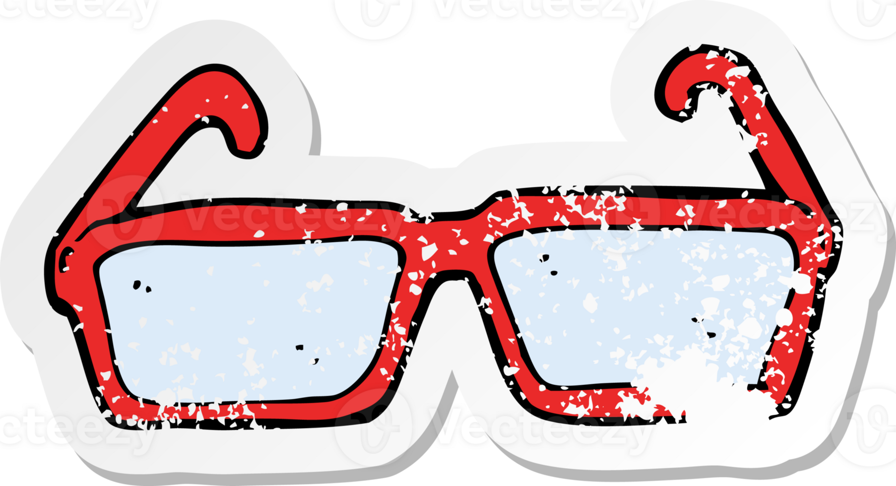 retro distressed sticker of a cartoon spectacles png