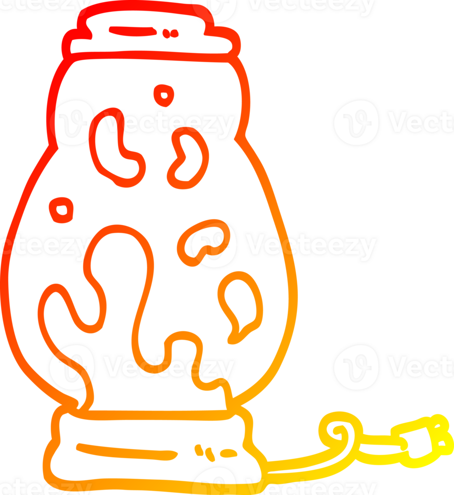 warm gradient line drawing of a cartoon lava lamp png