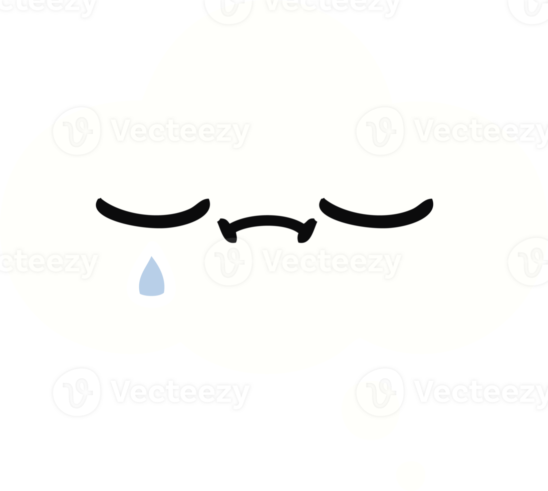 flat color retro cartoon of a thought bubble png