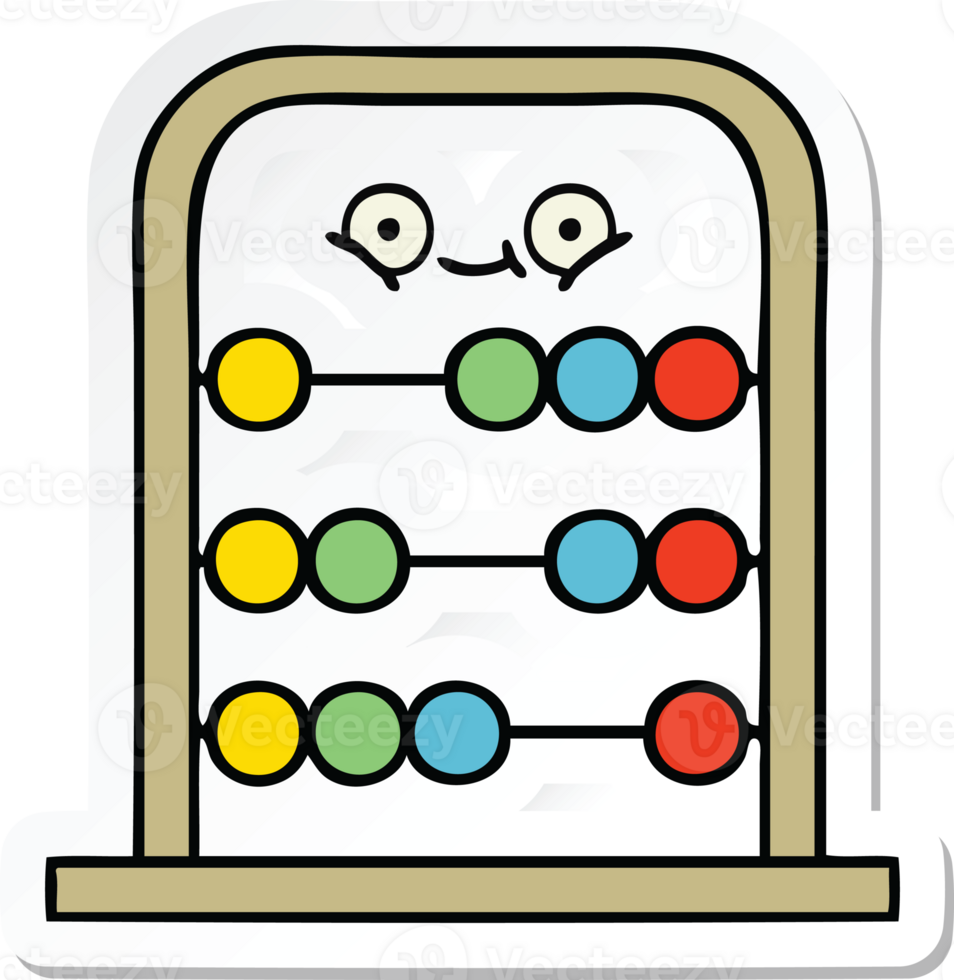 sticker of a cute cartoon abacus png