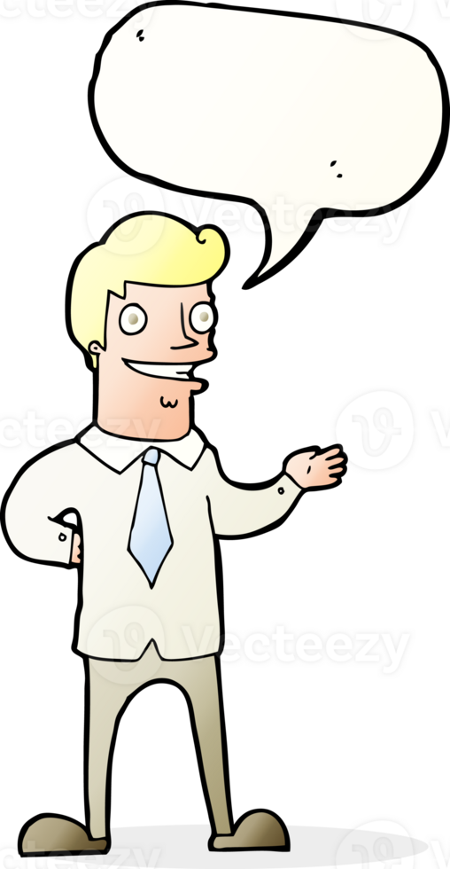 cartoon salesman with speech bubble png