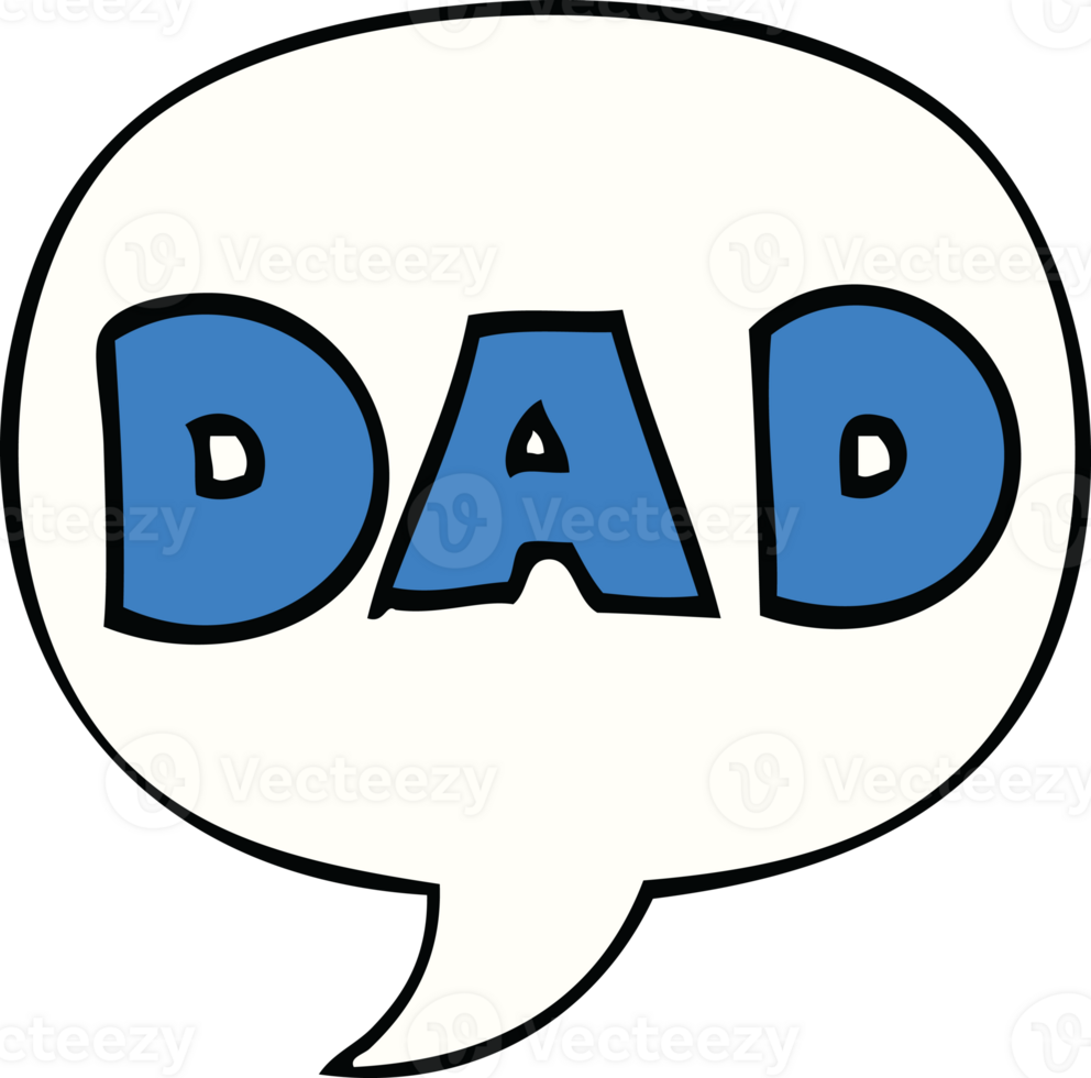 cartoon word dad with speech bubble png