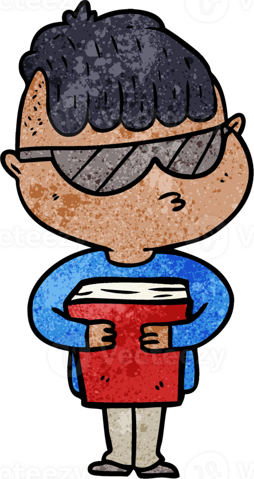 cartoon boy wearing sunglasses png
