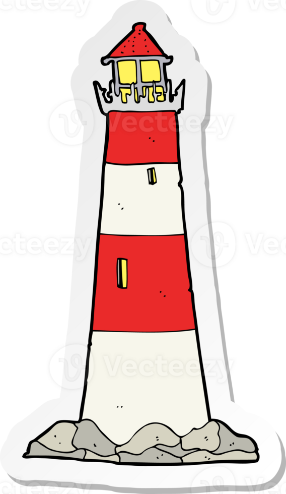 sticker of a cartoon light house png