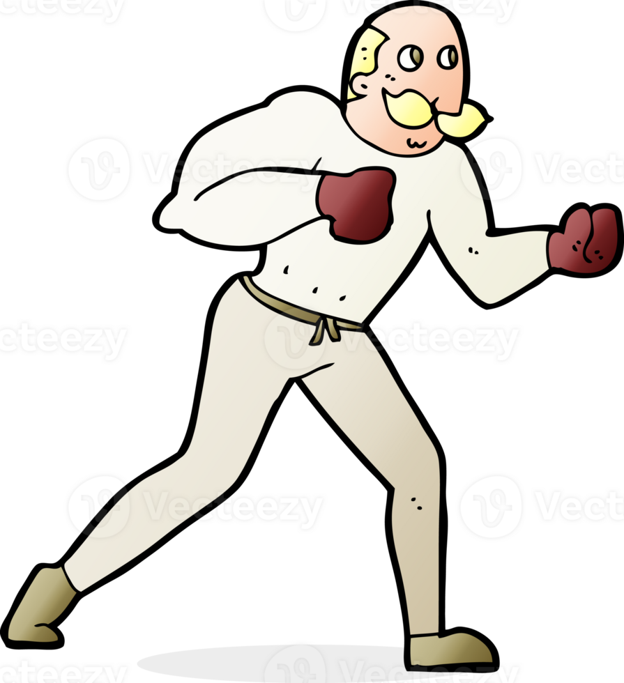 cartoon retro boxer man png