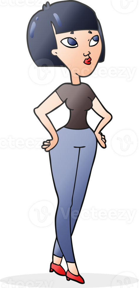 hand drawn cartoon woman png