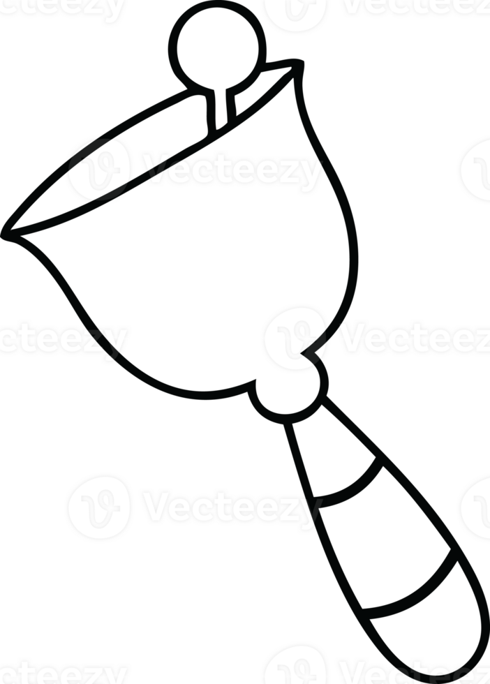 linje teckning tecknad serie av en ringande klocka png