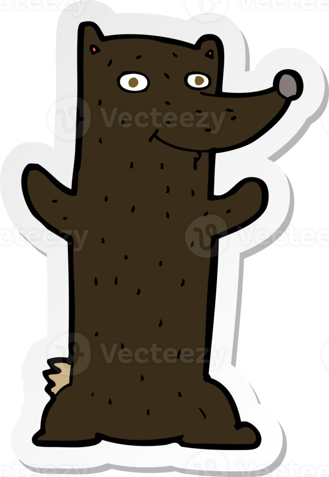 pegatina de un oso negro de dibujos animados png