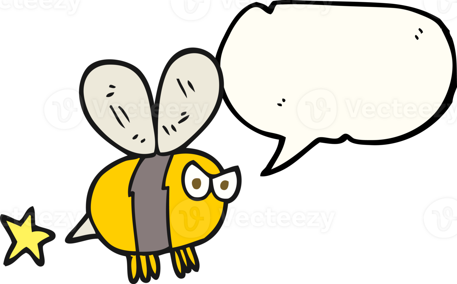 hand drawn speech bubble cartoon angry bee png