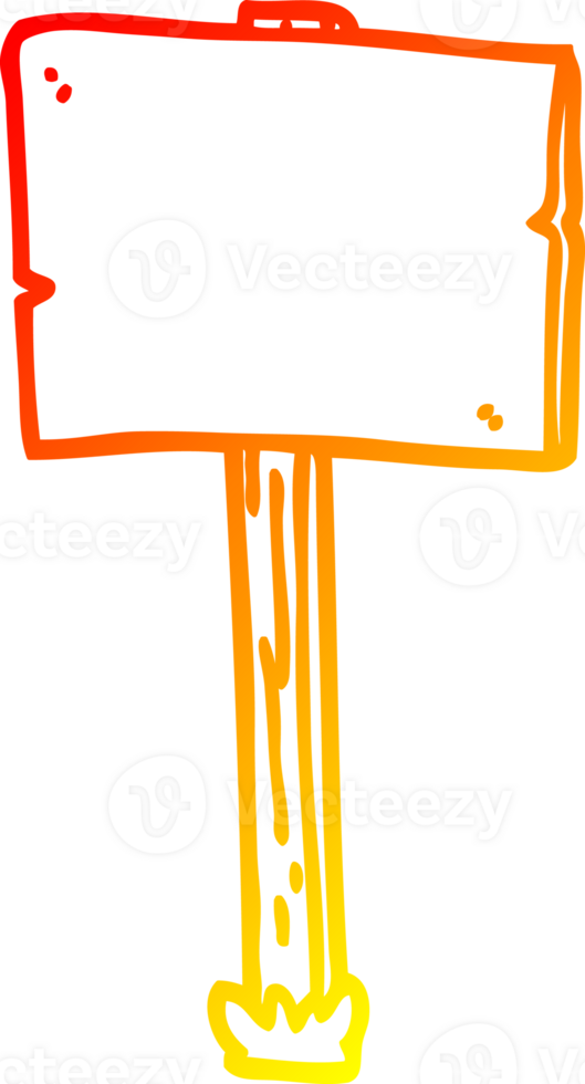 warm gradient line drawing of a cartoon sign post png